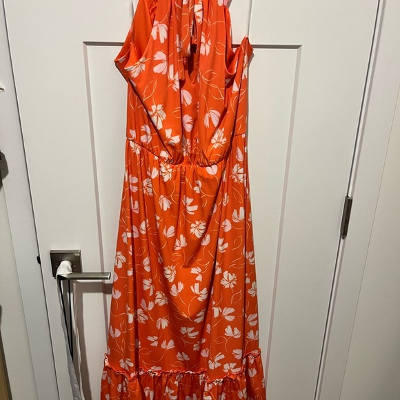 Orange Floral Maxi Dress - Picture 4 of 6